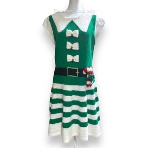 It's Our Time Elf Christmas Dress Ugly Sweater Size Large